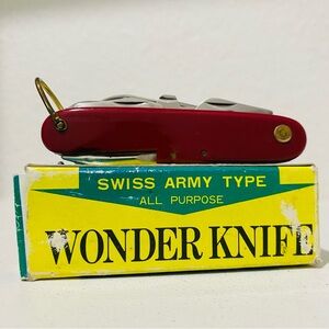 NOS Antique 1950s Red Swiss Army Type Multi-Tool Made In Japan New